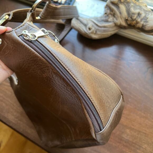 Coronado Hobo Leather Purse Concealed Carry Cognac Shoulder Bag Pockets NRA - Picture 8 of 16